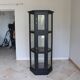 Antique black hexagonal display cabinet – 180 cm