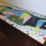 Mid century ceramic tiled patchwork long and low coffee table, 1960s