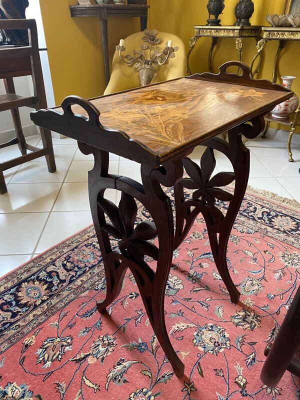 Table d'appoint marqueterie art nouveau Emile Gallé