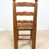 Vintage wooden chair with rush seating