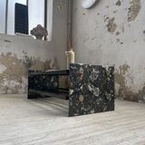 Coffee table year 80 Italian marble and glass