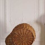 Restored wicker storage basket or patatière