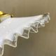 Pair of vintage pendant lights in opaline and transparent serrated edges