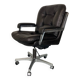 Mid-Century Italian Modernist Leather and Steel Adjustable Desk Chair, 1950s