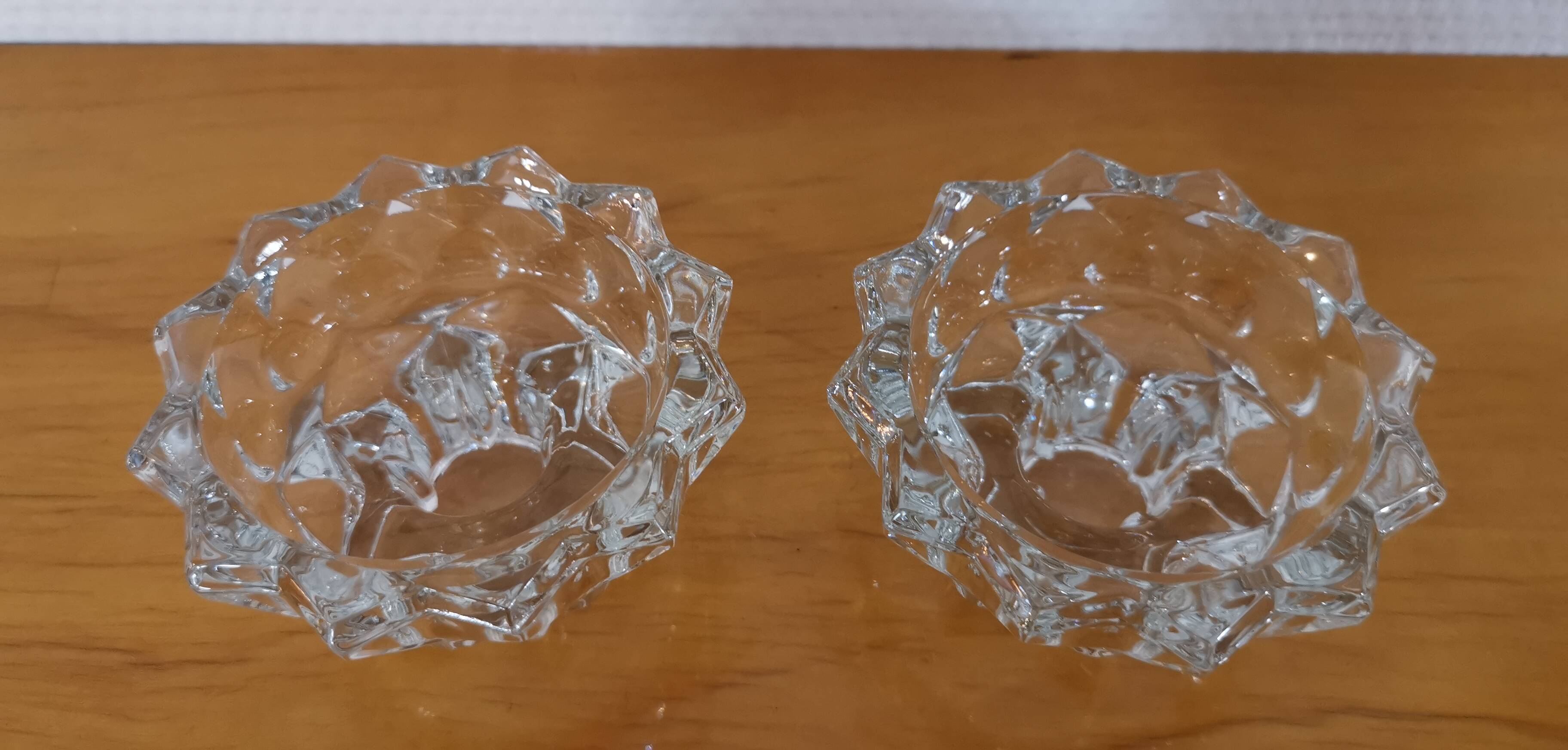 2 vintage crystal candle holders from Reims, France