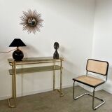 Old golden brass console Italian design Milo Baughman for Morex 1970s vintage