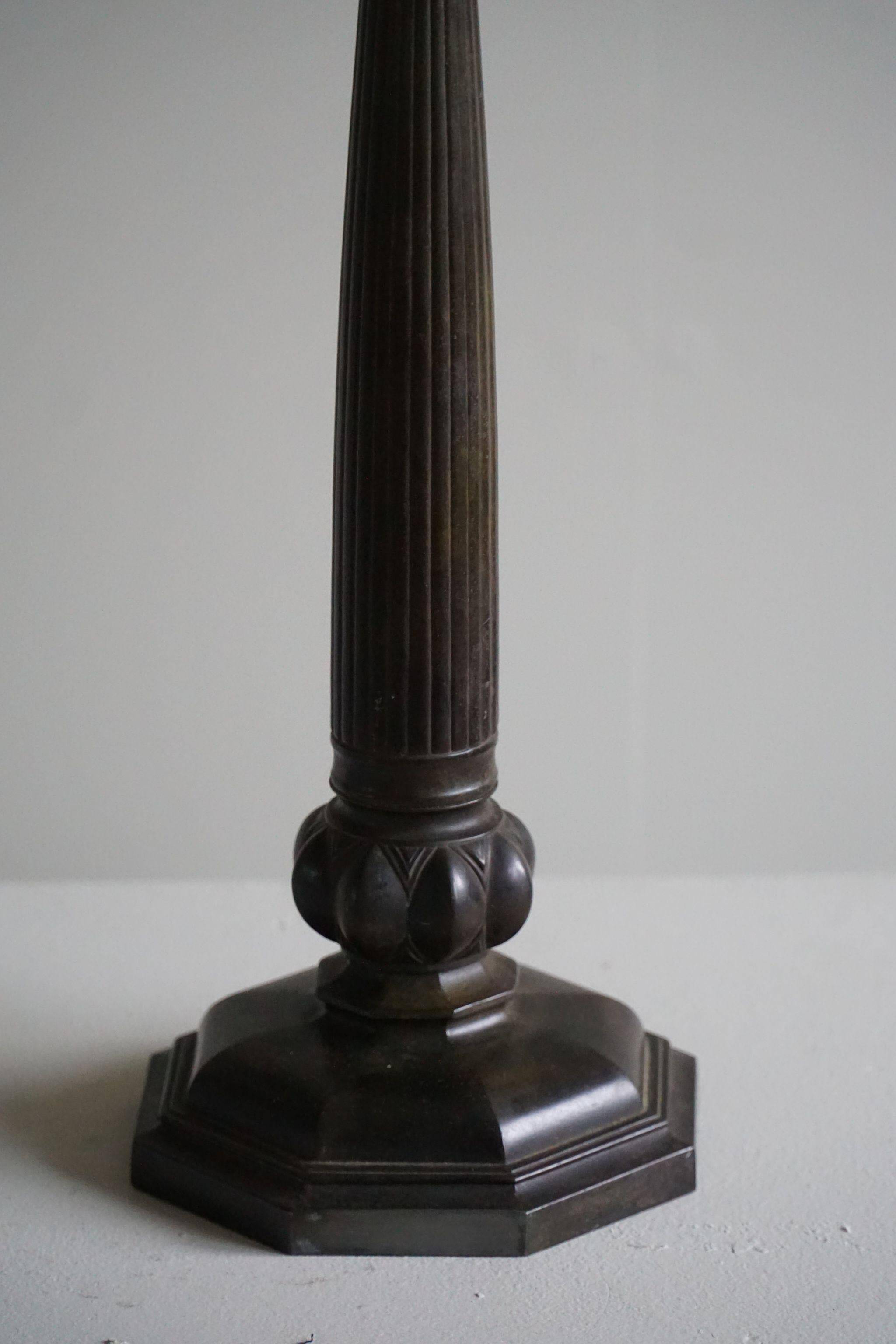 Rare Danish Art Nouveau table lamp by Just Andersen in Diskometal, Model 2288, 1920 (Set of 2)