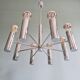 Space Age tubular chrome metal chandelier, 1970s
