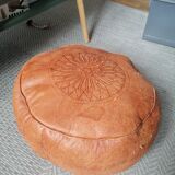 Original moroccan leather pouf