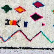 Tapis en laine blanc décoré 200cmx300cm