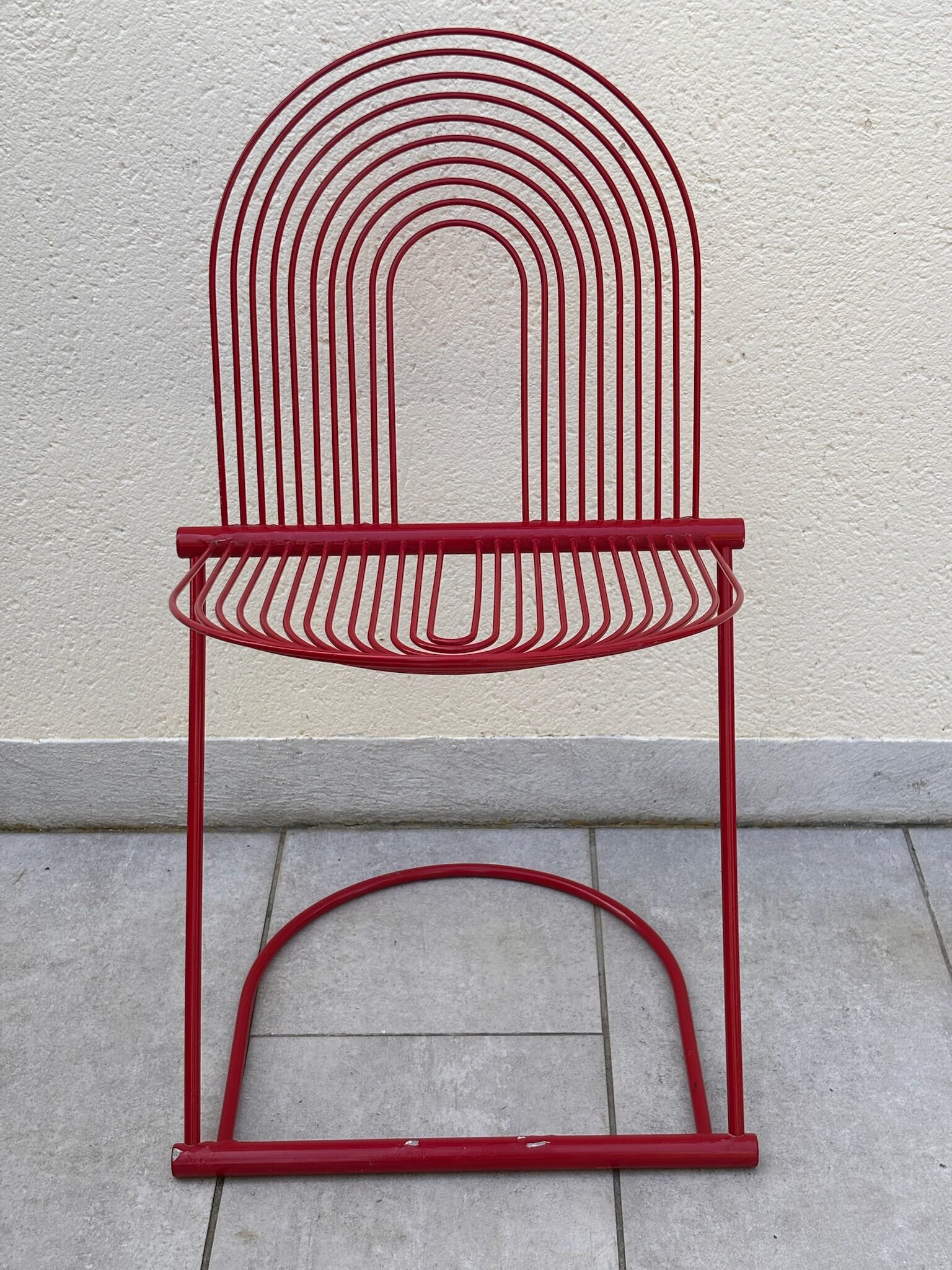 Swing Chair Jutta and Herbert Ohl Rosenthal Lübke 1982 Lacquered Red Steel