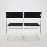 1970s Set of Four Minimalist Chrome Plated Dining Chairs, Czechoslovakia