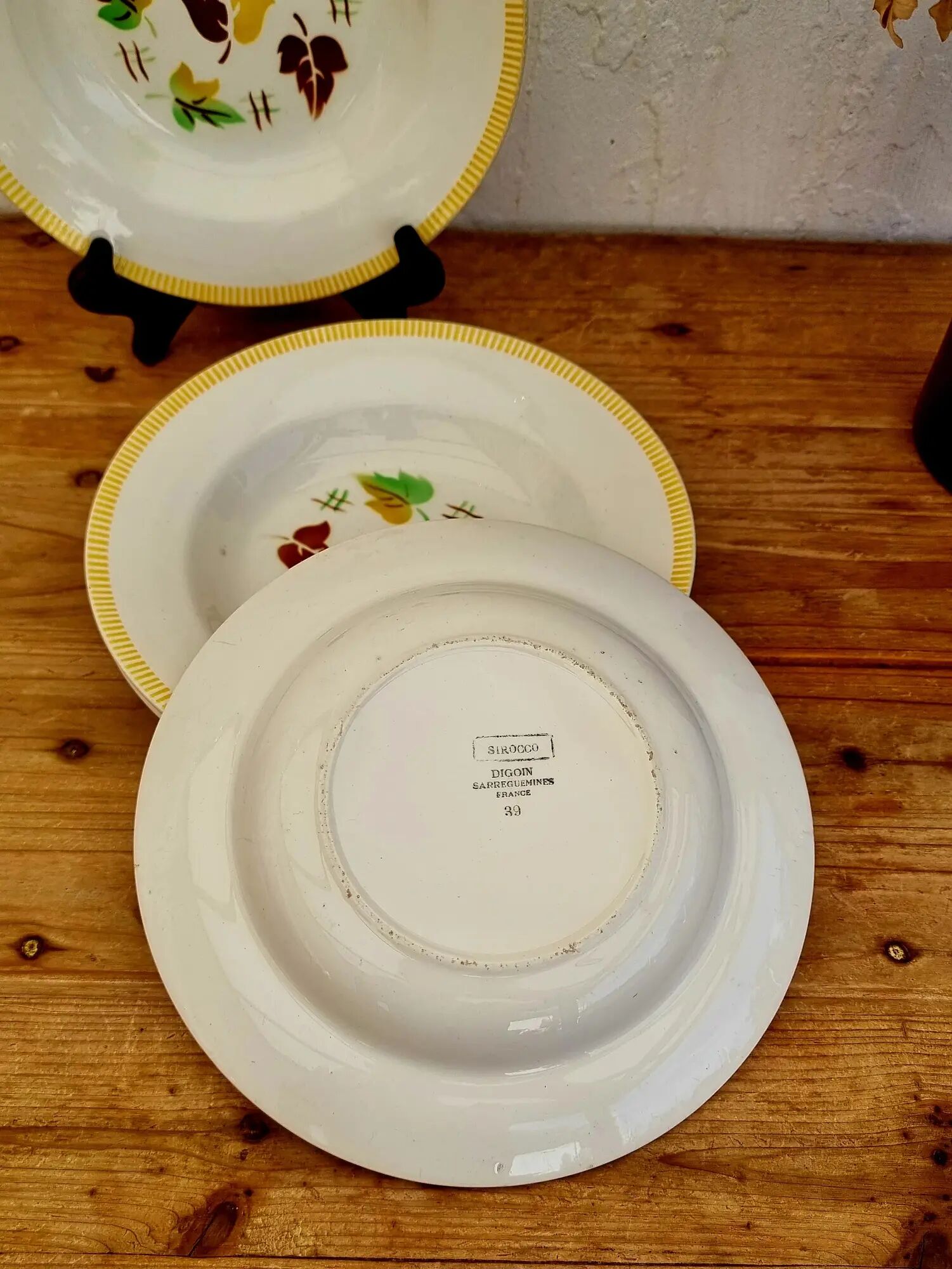 Lot de 4 assiettes creuses Digoin Sarreguemines modèle Sirocco