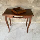 Solid oak desk with a Louis XV 1900 style drawer