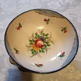 Large antique salad bowl with hand-painted decoration