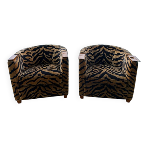 Paire de fauteuils Schwartz - velour