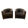 Pair of leopard velvet Schwartz armchairs