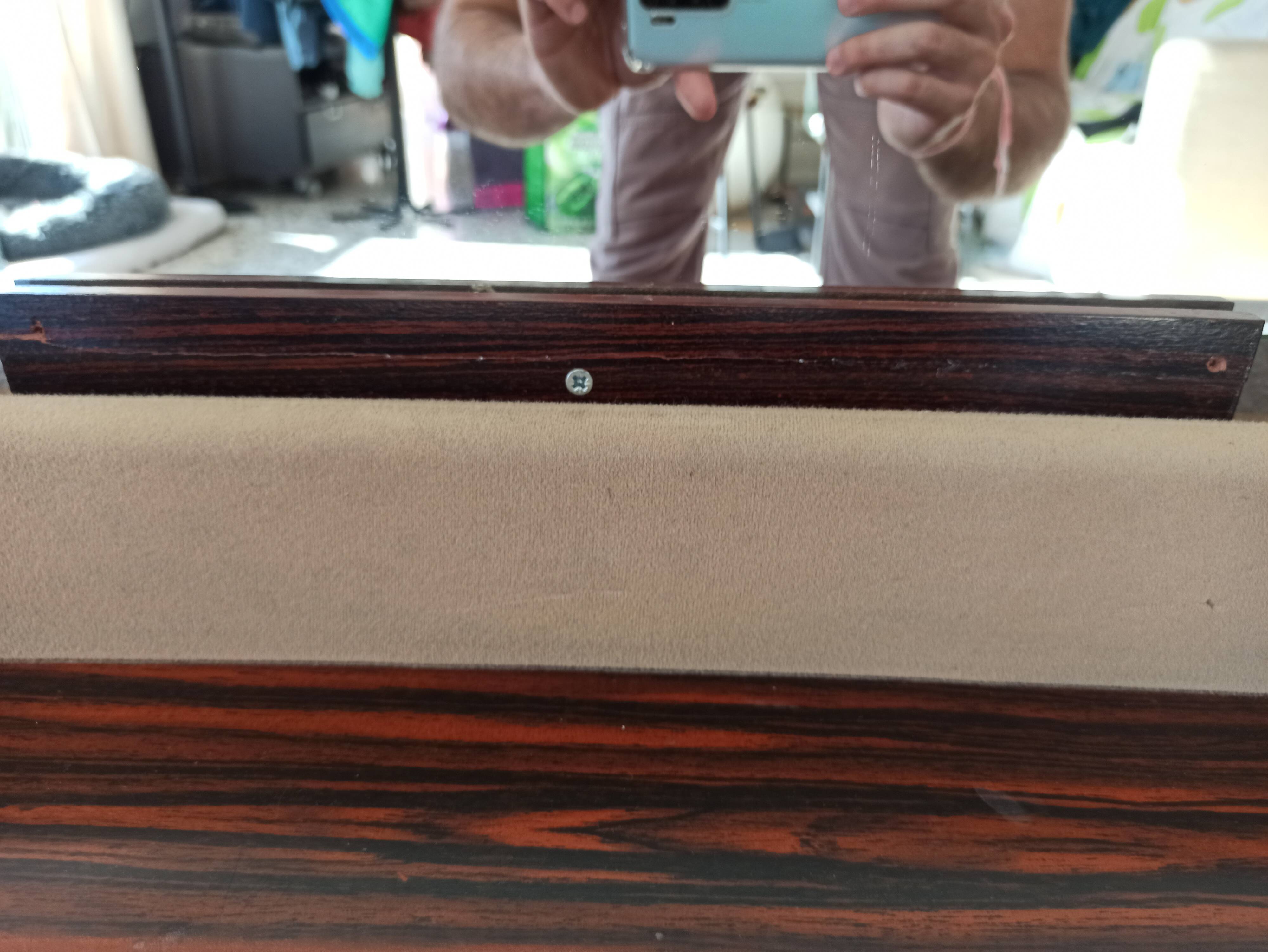 Ebony veneer dressing table with mirror, 1970s