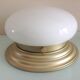 Ceiling lamp globe in white opaline and gold metal art deco style