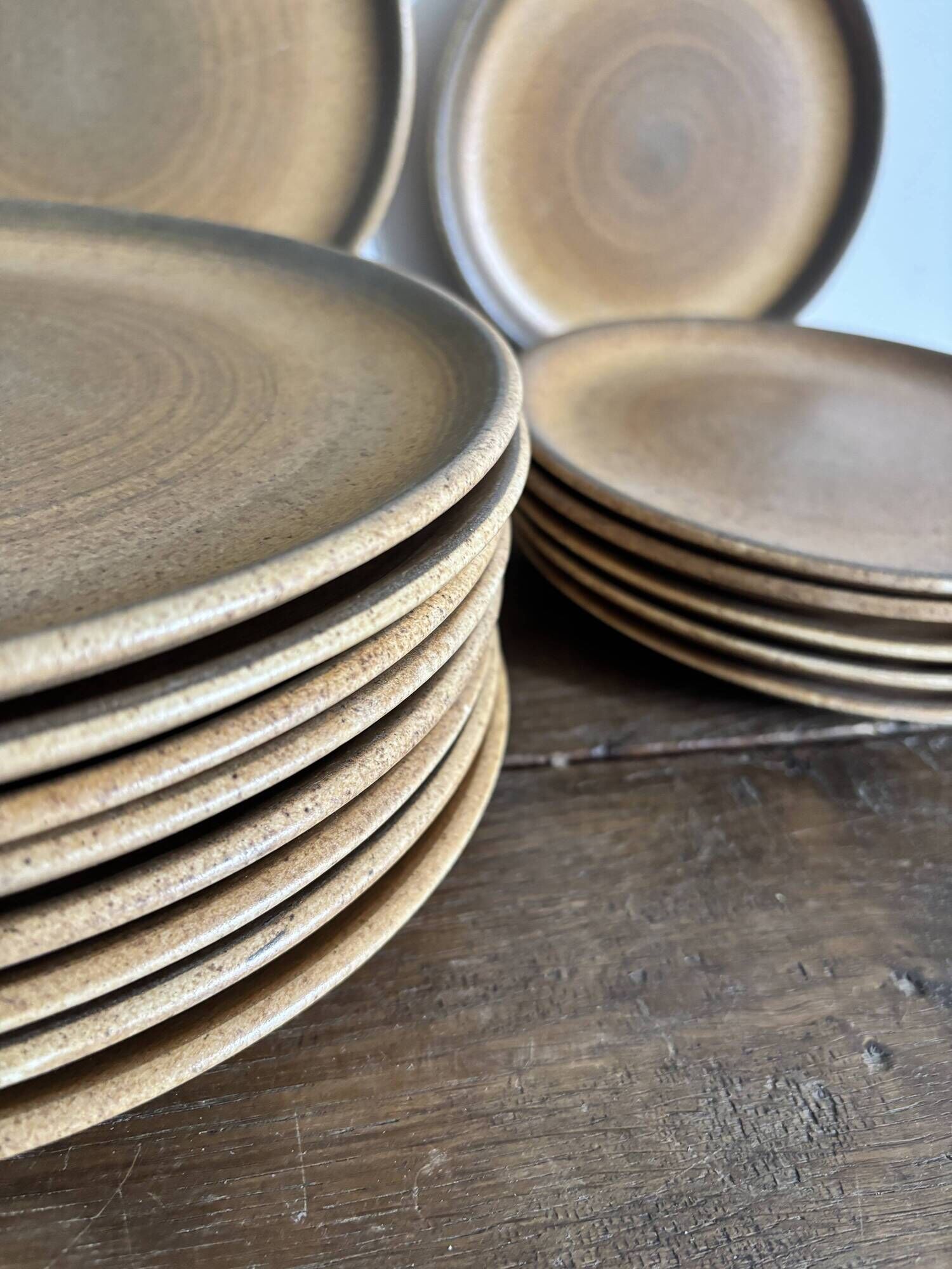 Service of 15 vintage Longchamp plates in stoneware.