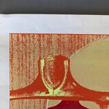 Original Yellow and Orange Lithograph From a private collection