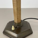 lampe de table Art déco unique en laiton et bois, Allemagne années 1930