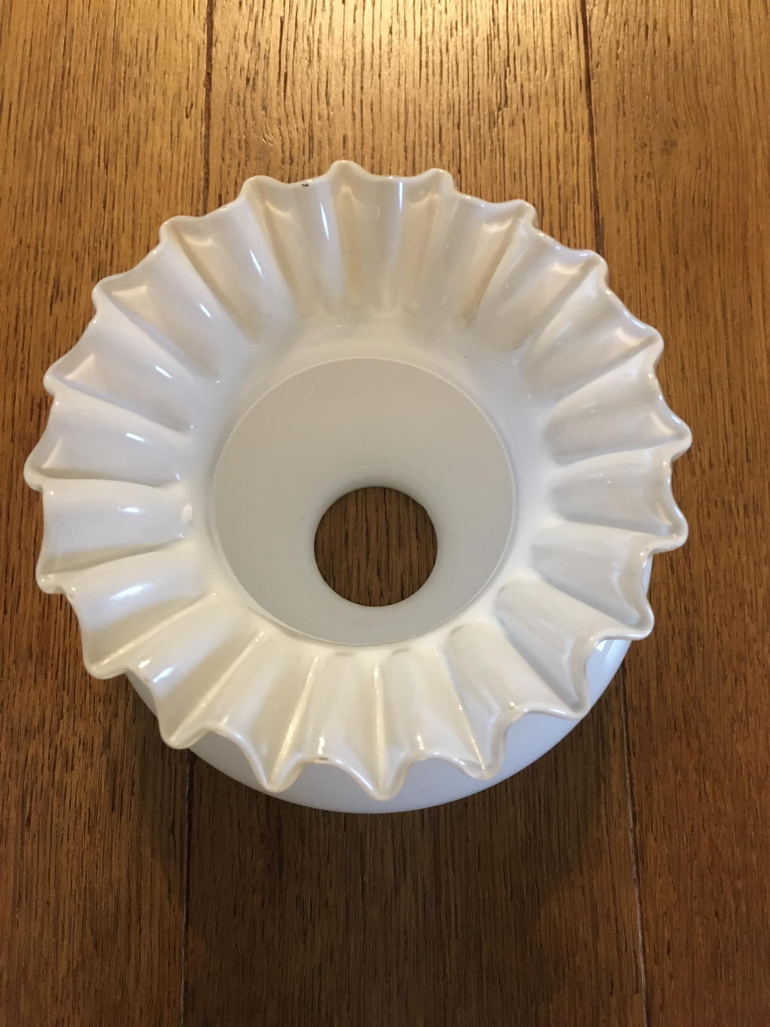 White opaline tulip with skirt stocking and floral patterns