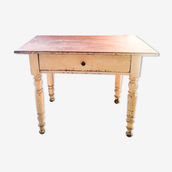 Table d'atelier provençale ancienne patinée XIXe siècle table de métier ferme cuisine