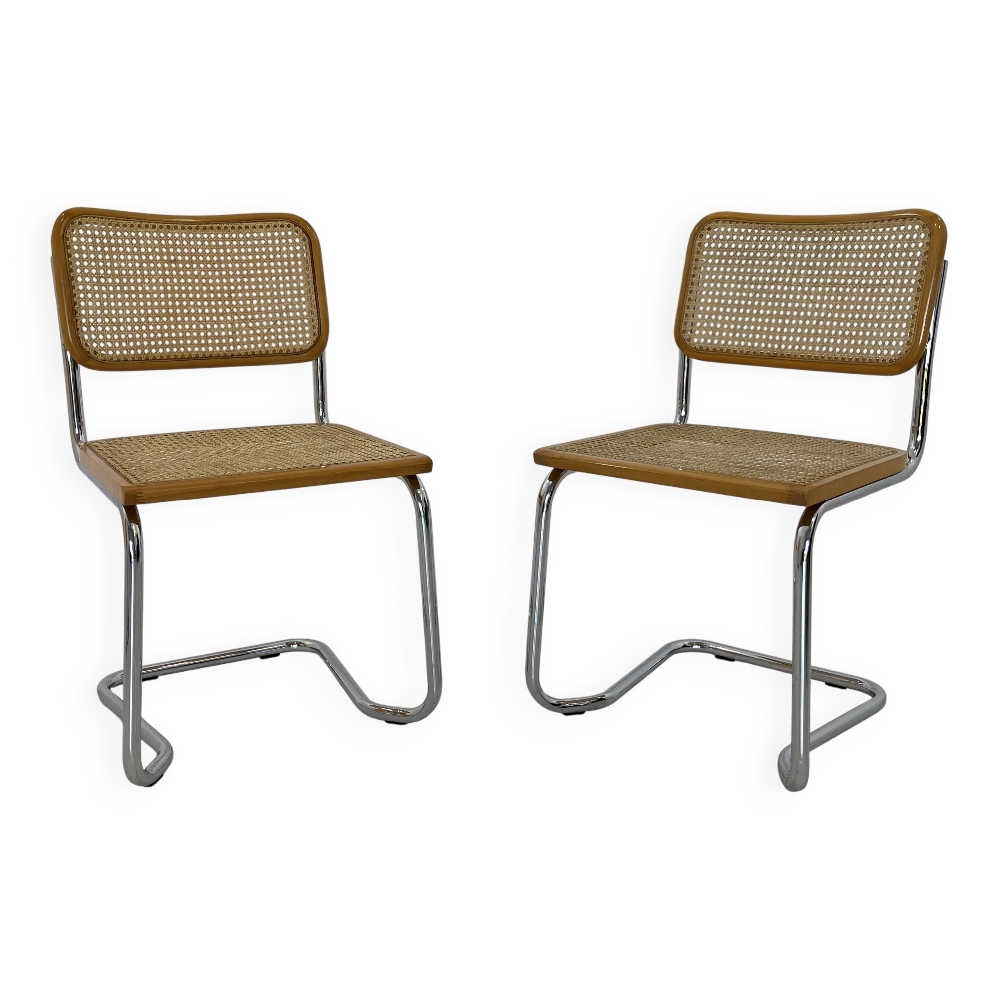 Pair chairs design Marcel Breuer, Italy, 1980