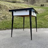 Italian dining table and 4 chairs by Salvarani, 1950s, set of 5.