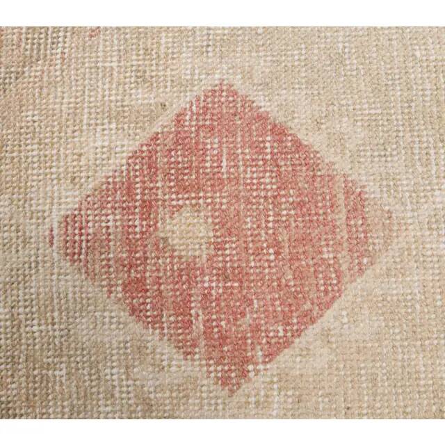 Vintage Turkish Hand-Knotted Beige Peach Runner Rug 89x330
