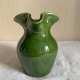 Provençal pitcher in green glazed earthenware
