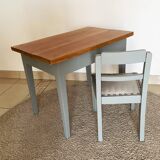 Wooden desk set with his chair