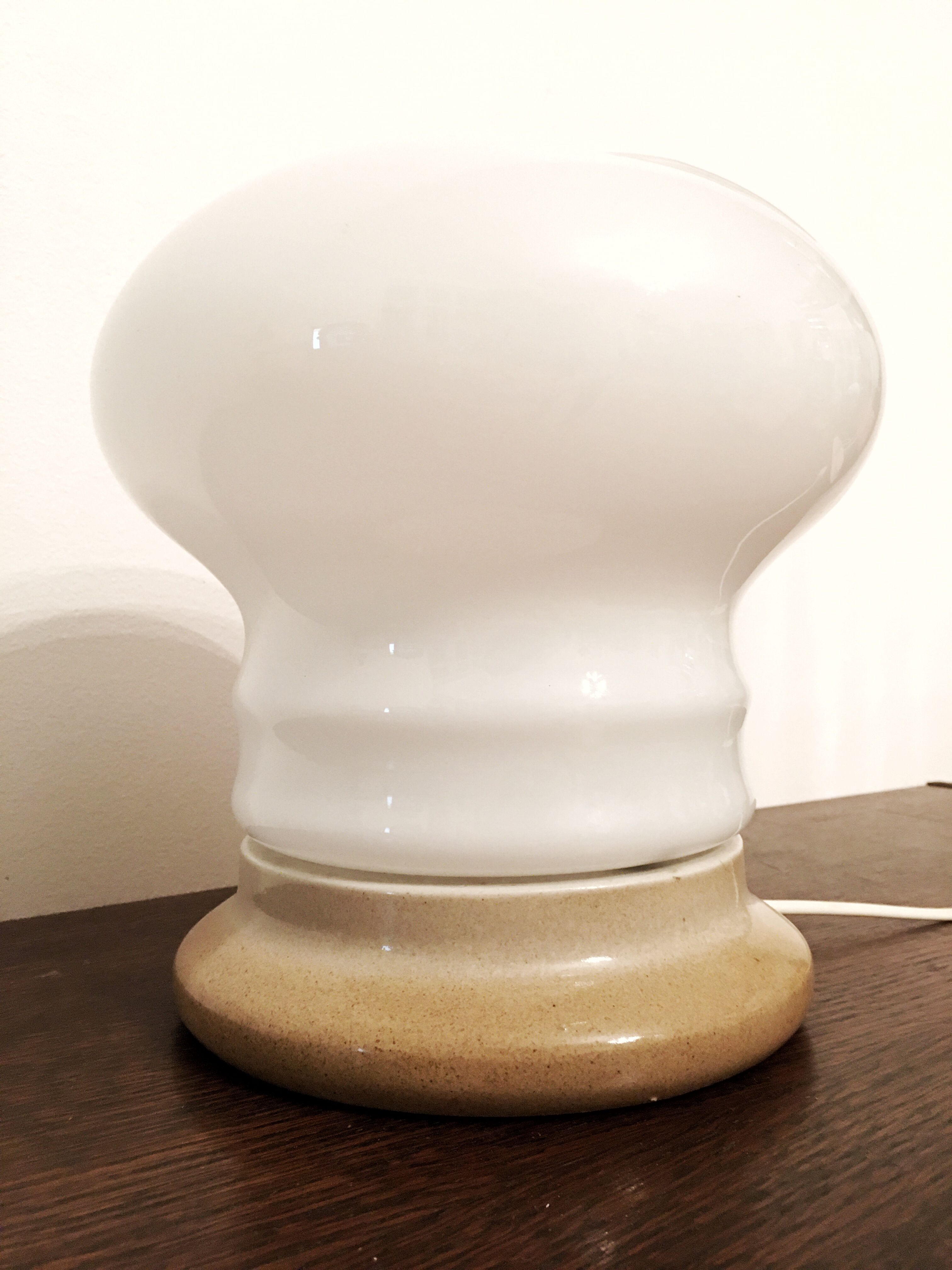 White Glass Table Lamp by Ivan Jakes, 1960s
