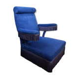 Fauteuil velours bleu