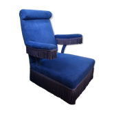 Fauteuil velours bleu