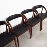 Lot de 4 chaises en teck, design danois, années 1970, Danemark