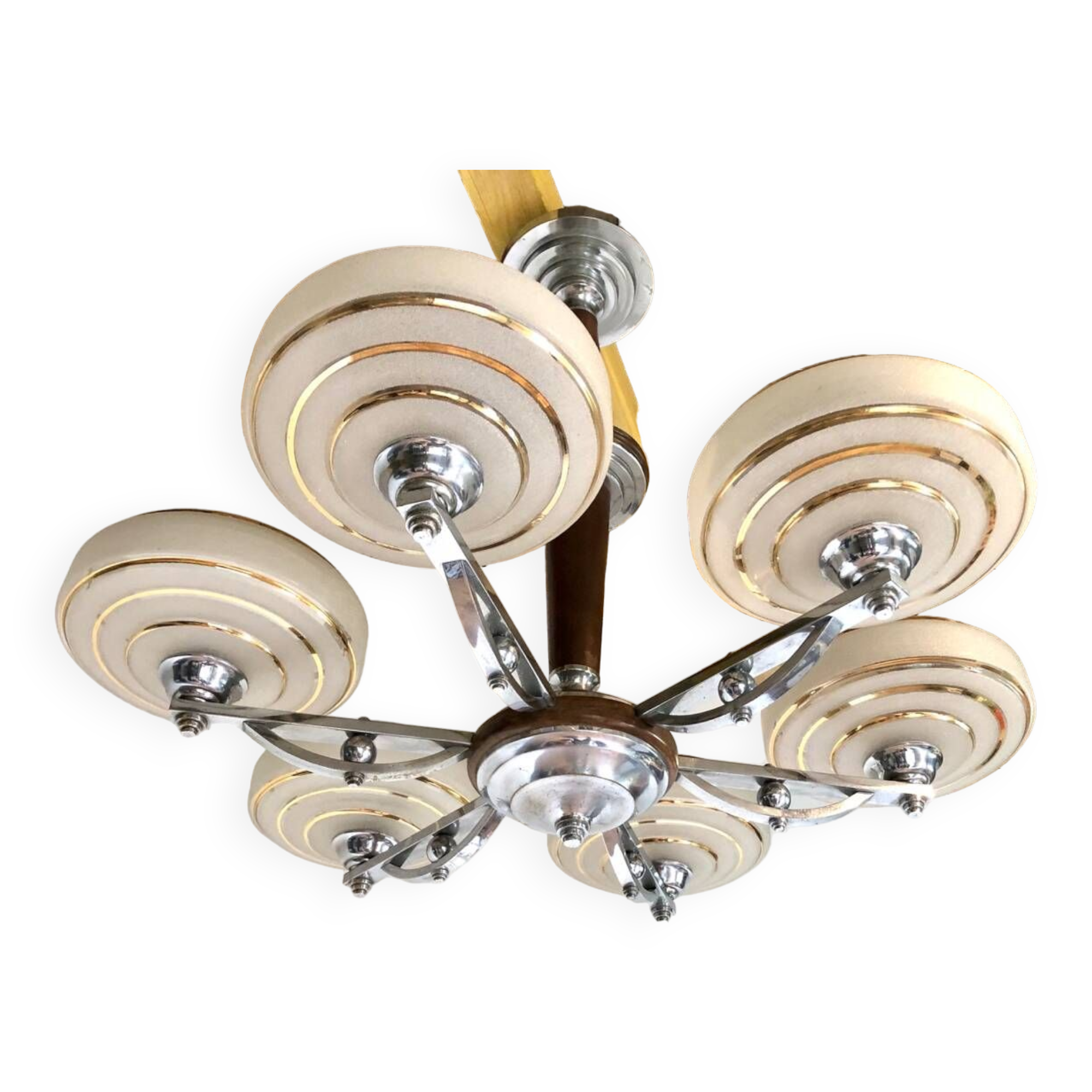 6-light art deco chandelier