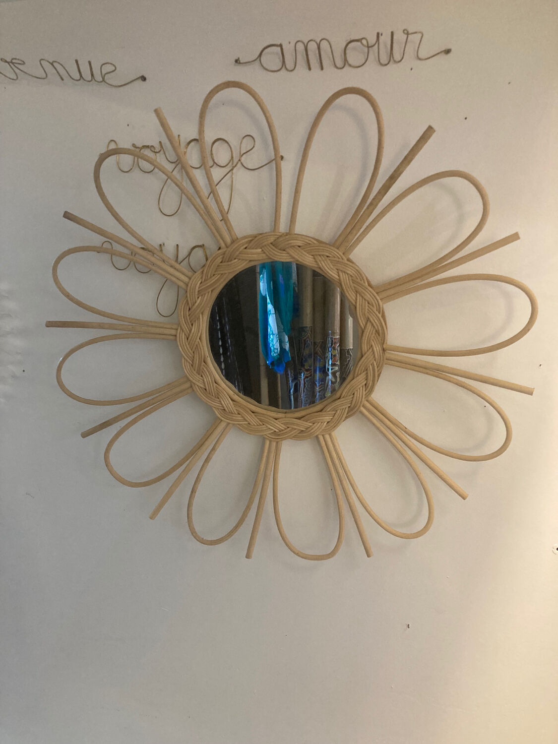 Rattan mirror