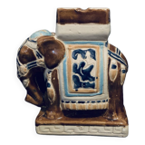 Indian decorative ceramic elephant ashtray 16cm old vintage India