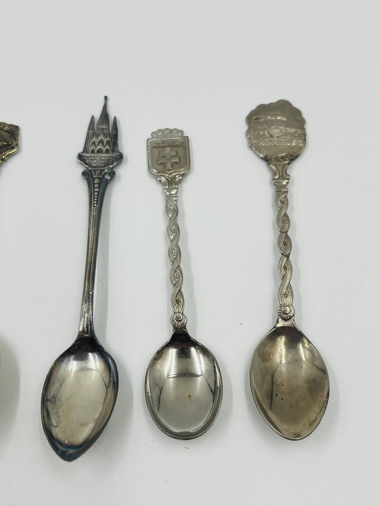 Set of 7 Heraldic Souvenir Spoons from Cities
