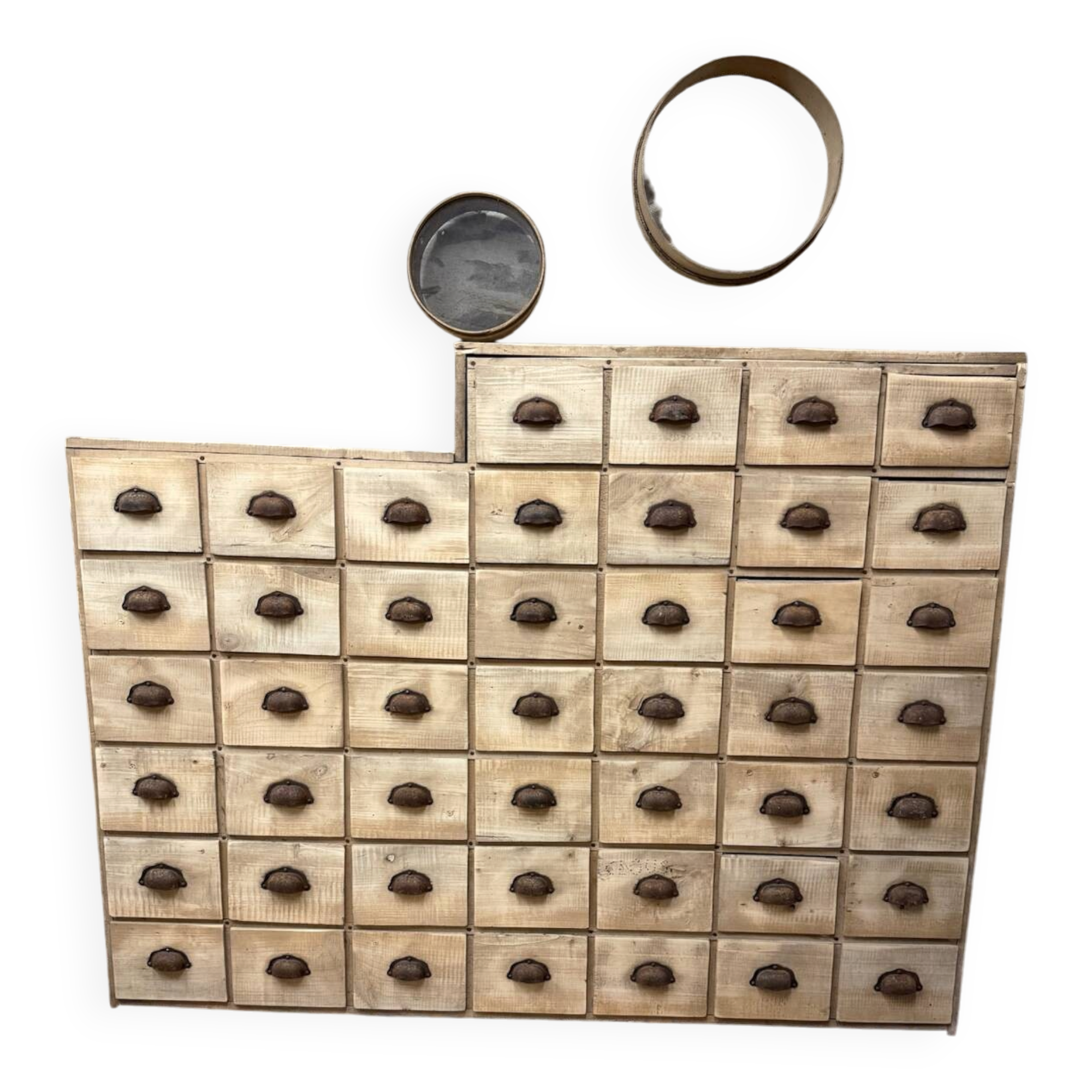 Magnificent wooden workshop cabinet.