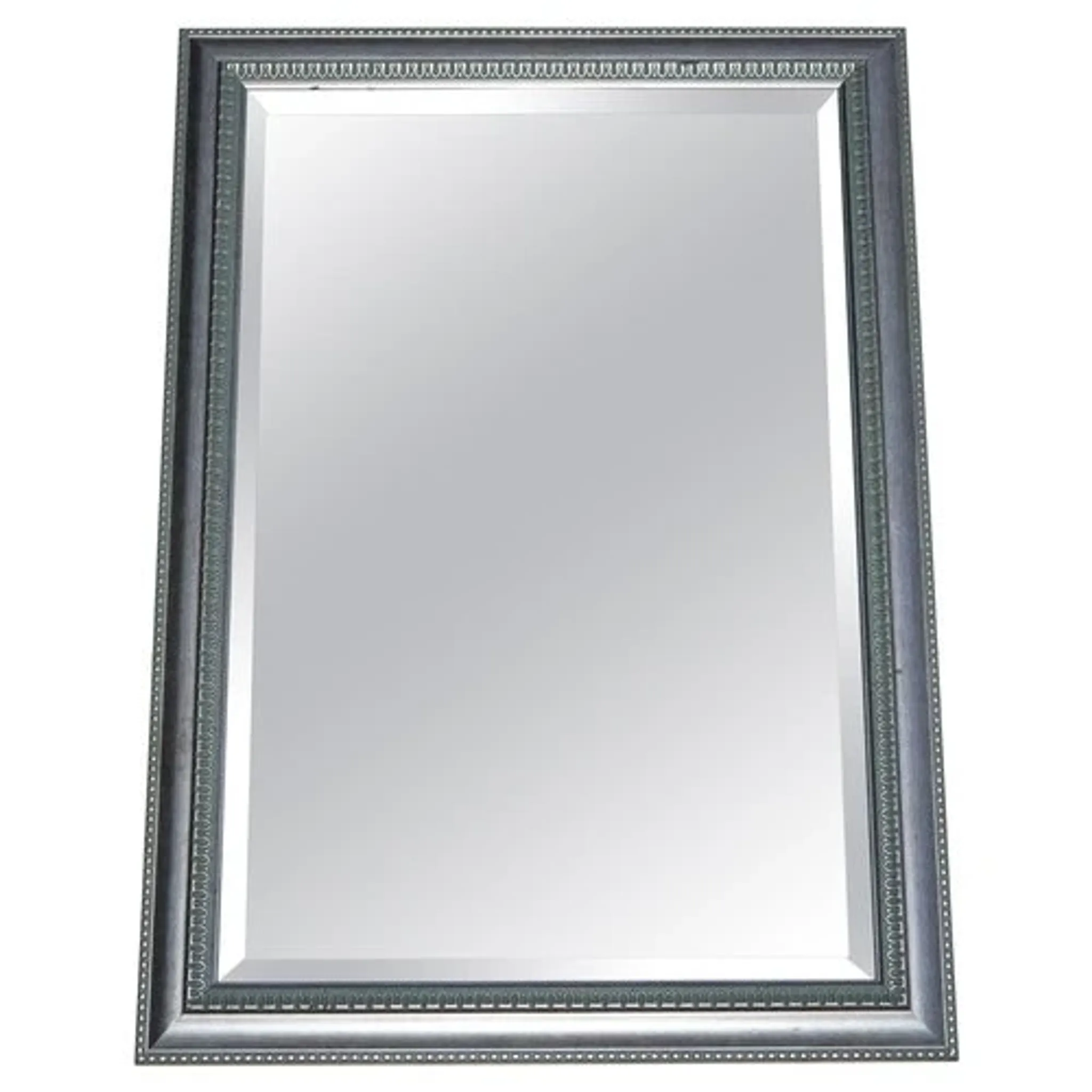 Vintage Bevelled Wall Mirror with Silver Grey Frame
