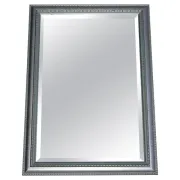 Vintage Bevelled Wall Mirror with Silver Grey Frame