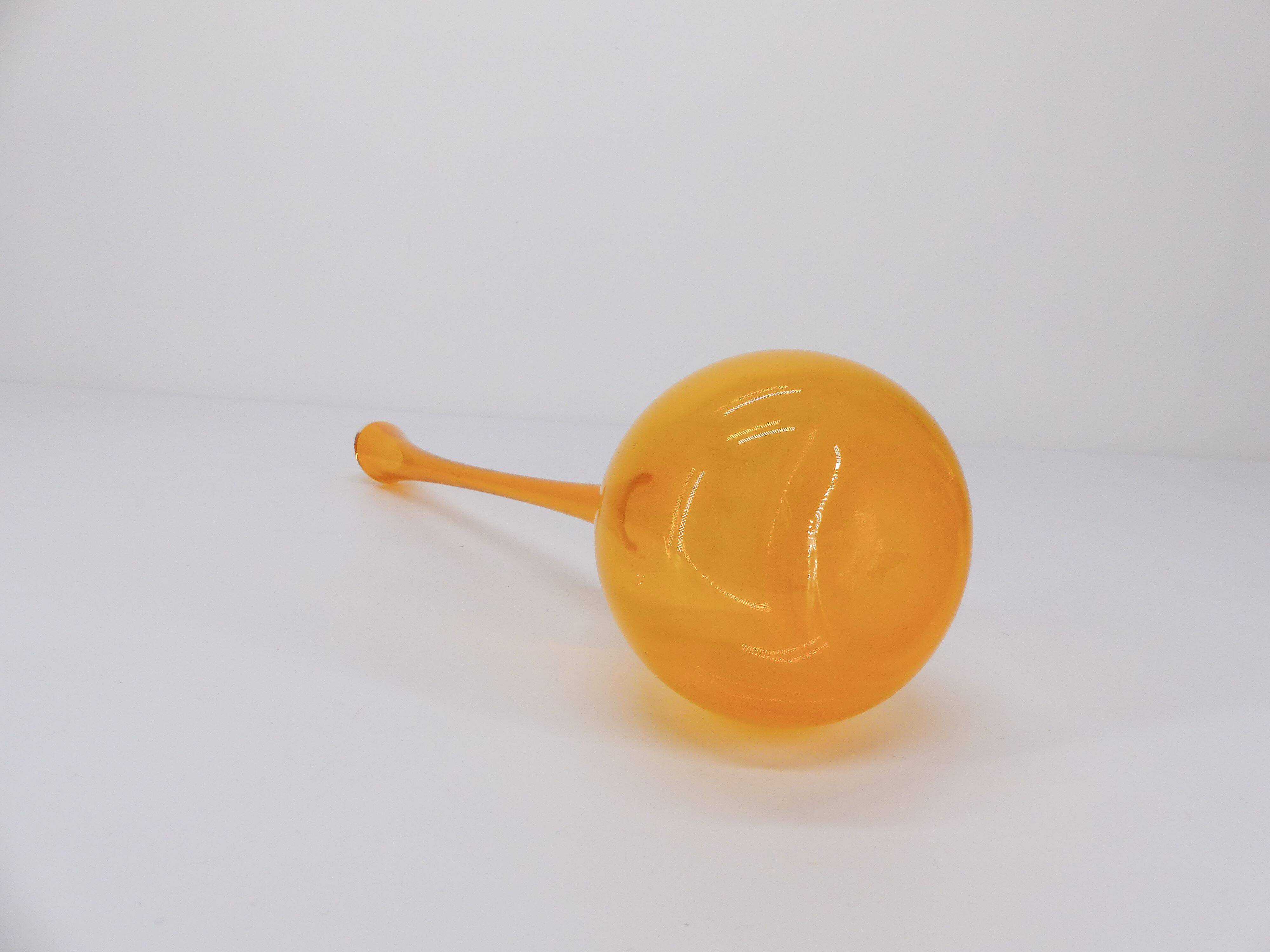 Scandinavian soliflore vase in yellow transparent glass