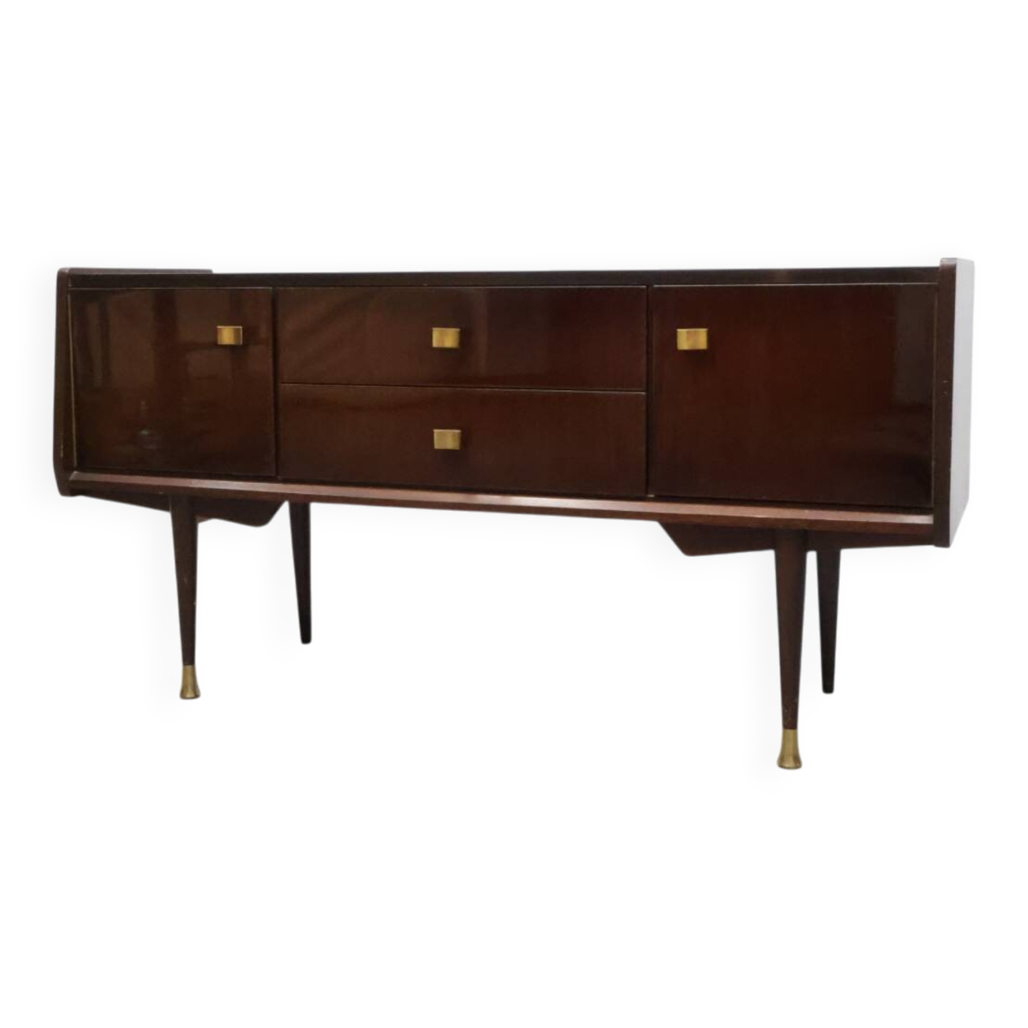 Vintage kaptafel donkerbruin politier