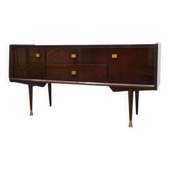 Coiffeuse vintage marron foncé politier