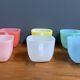Set of 6 colorful glases / cups by Opale 1960s