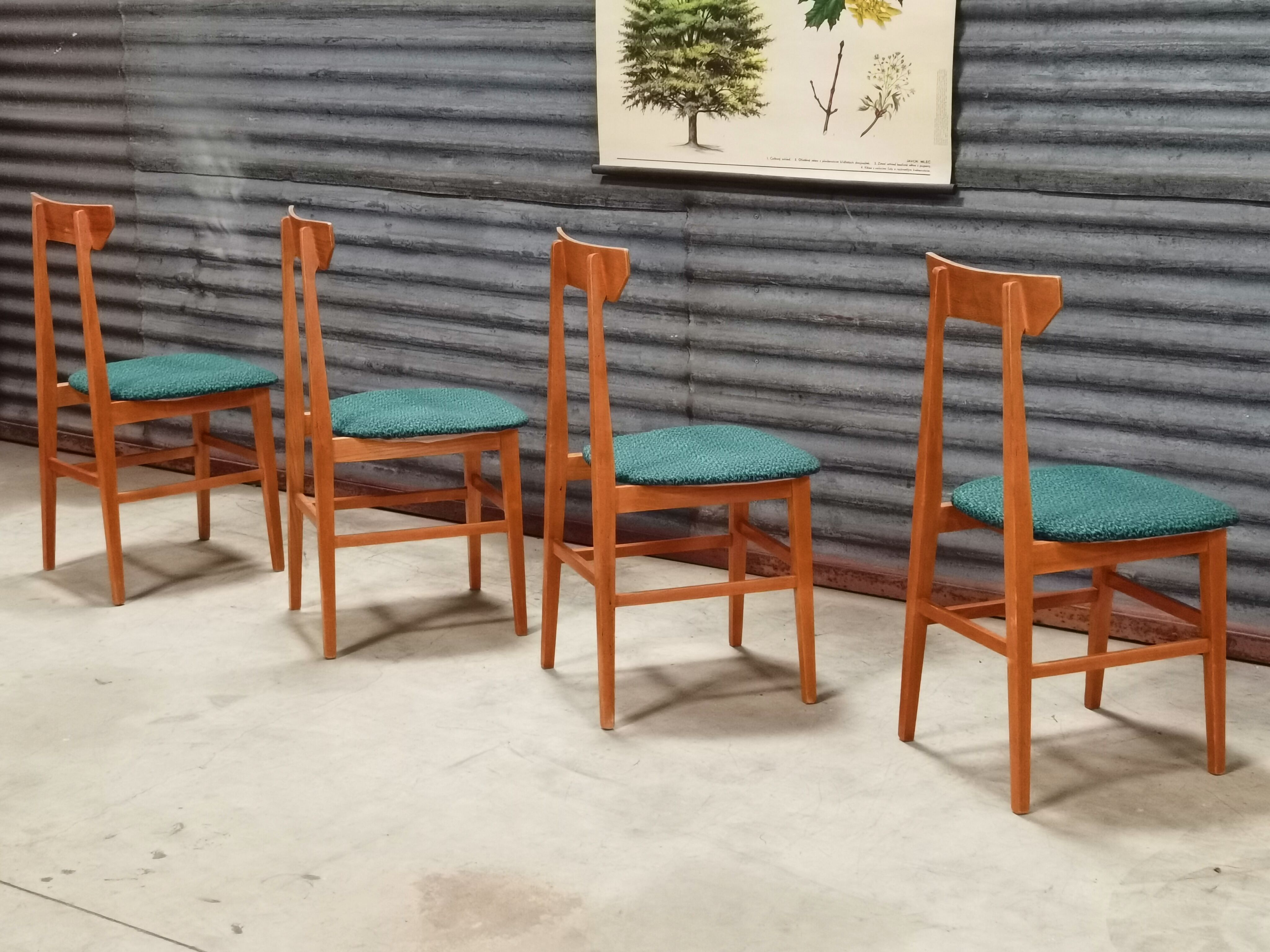 Set of 4 Chairs Drevotex Emerald Green