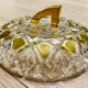 Glass and brass candy box